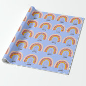 PASTEL BLAU AFFIRMATION QUOTE BOHO RAINBOW GESCHENKPAPIER (Ungerollt)