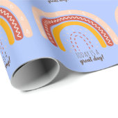 PASTEL BLAU AFFIRMATION QUOTE BOHO RAINBOW GESCHENKPAPIER (Rolleneckpunkt)