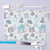 PASTEL BLAU & GRAY BABY BOYELE SEIDENPAPIER (Handwerk)