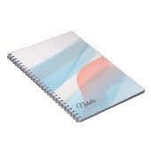 Pastel blau minimaler Name Spiral Foto Notebook Notizblock (Rechte Seite)