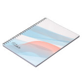 Pastel blau minimaler Name Spiral Foto Notebook Notizblock (Linke Seite)