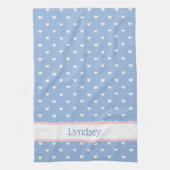 Pastel Blau mit Personalisiertem Weißherz Geschirrtuch (Vertikal)