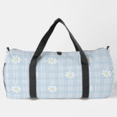 PASTEL BLAU MIT WEISSEN SCHÄDEN & GINGHAM DUFFLE BAG (Rückseite)