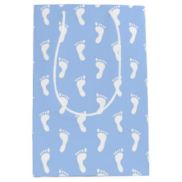 PASTEL BLAU ROWS OF BABY FEED MITTLERE GESCHENKTÜTE