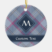 Pastel Blau und Rosa Tartan Keramik Ornament (Vorne)