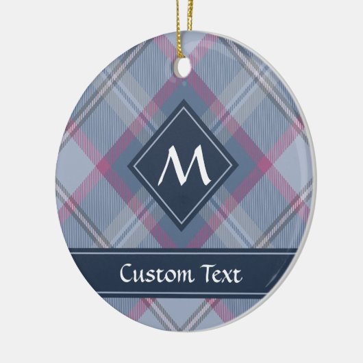 Pastel Blau und Rosa Tartan Keramik Ornament (Links)