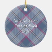 Pastel Blau und Rosa Tartan Keramik Ornament (Hinten)