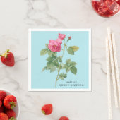 Pastel Blau und Rosa Vintag Botanisch Serviette (Beispiel)