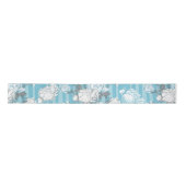 PASTEL BLAU & WEISS BLUME SATINBAND (Vorderseite)