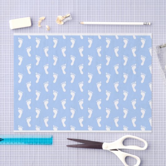 PASTEL BLAUE BABY FEET SEIDENPAPIER (Handwerk)