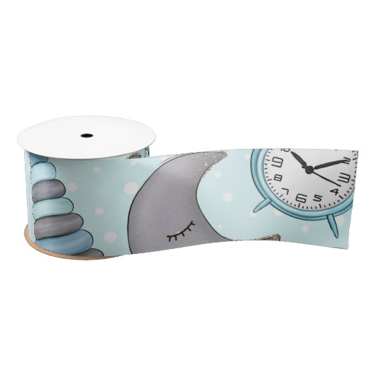 PASTEL BLAUE & GRAY BABY ITEMS SATINBAND (Spule)