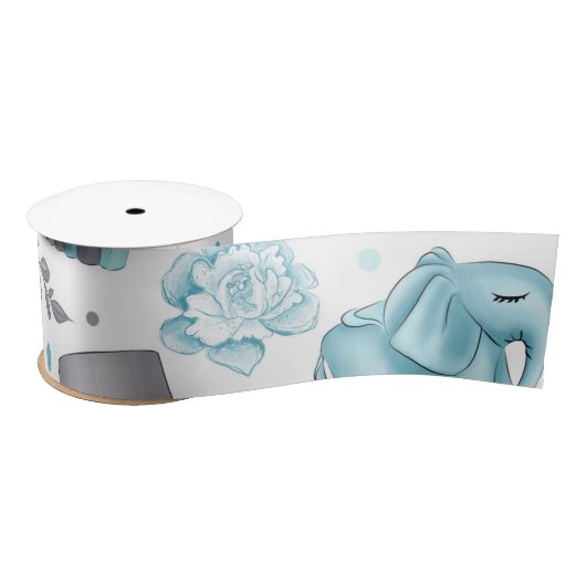 PASTEL BLAUE & GRAY BABY ITEMS SATINBAND (Spule)