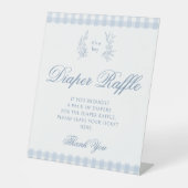 Pastel blauer Baby Duschdiapier Sockelschild (Vorderseite)