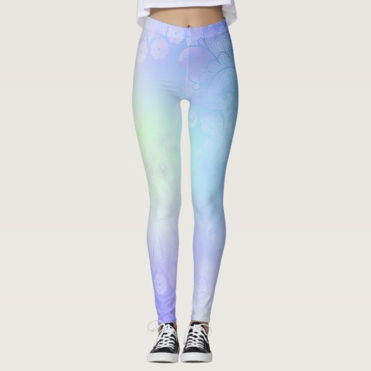 Pastel Blauer Regenbogen Leggings (Vorderseite)