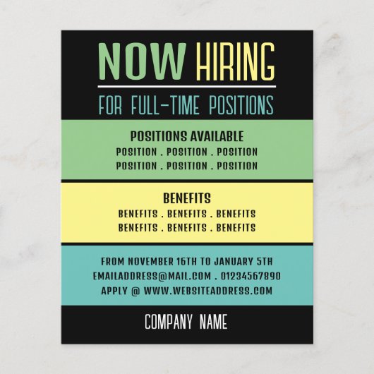 Pastel Blocks Job Vacancy Rekrutierung Werbung Flyer (Vorne)