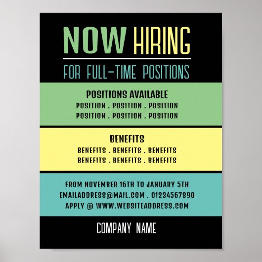 Pastel Blocks Job Vacancy Rekrutierung Werbung Poster (Vorne)