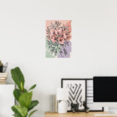 Pastel Bloom Botanical Print - HandGezeichnet Blüt Poster (Heimbüro)
