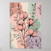 Pastel Bloom Botanische Print 10 Poster (Vorne)
