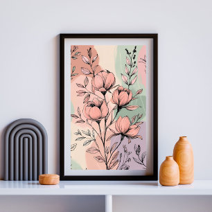 Pastel Bloom Botanische Print 10 Poster