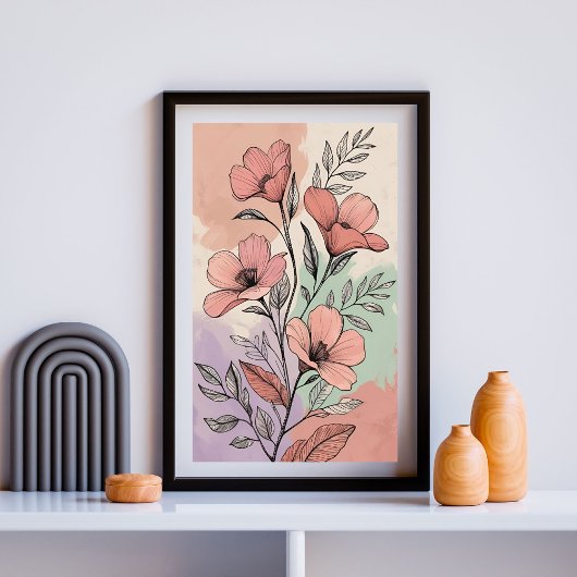 Pastel Bloom Botanische Print 11 Poster