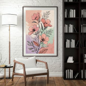 Pastel Bloom Botanische Print 11 Poster