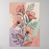 Pastel Bloom Botanische Print 11 Poster (Vorne)