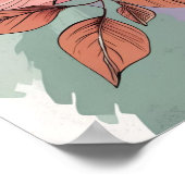 Pastel Bloom Botanische Schrift - HandGezeichnet B Poster (Ecke)
