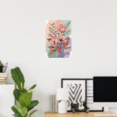 Pastel Bloom Botanische Schrift - HandGezeichnet B Poster (Heimbüro)