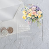 Pastel Bloom Bouquet Bridesmaids Luncheon Chic Acryleinladungen