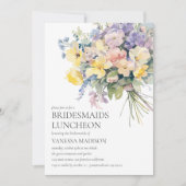 Pastel Bloom Bouquet Bridesmaids Luncheon Wedding Einladung (Vorderseite)
