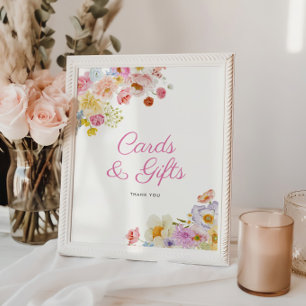 Pastel Bloom Brautparty Karten und Geschenke Zeich Poster