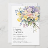 Pastel Bloom BRIDE BOUQUET BRAUTPARTY Einladung (Vorderseite)