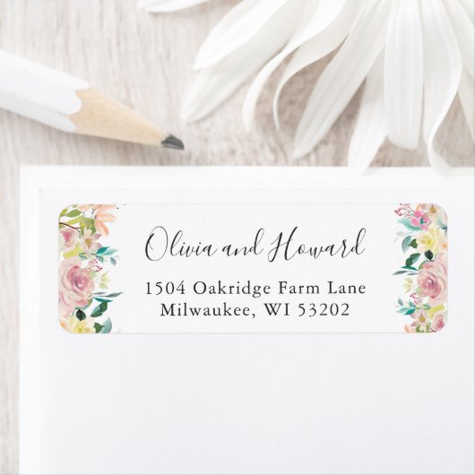 Pastel Bloom Chic Frühlingsflorale Rücksendeadress (Insitu)