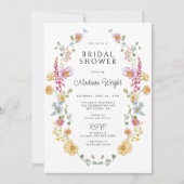 Pastel Bloom Floral Wreath Brautparty Einladung (Vorderseite)