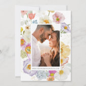 Pastel Bloom Floral Wreath Wedding Save The Date (Rückseite)