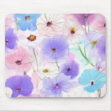 Pastel Bloom Flow Floral Mauspad