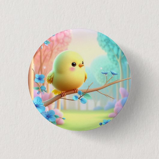 Pastel Bloom Keychain — Floral Charm for Bags & Ke Button (Vorderseite)