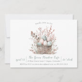 Pastel Bloom Oaster Basket Brunch Einladung (Vorderseite)