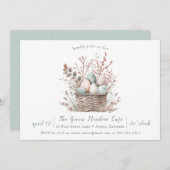 Pastel Bloom Oaster Basket Brunch Einladung (Vorne/Hinten)