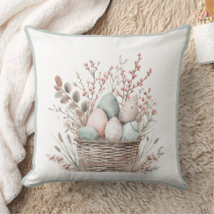 Pastel Bloom Oaster Basket Brunch Kissen