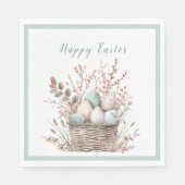 Pastel Bloom Oaster Basket Brunch Serviette (Vorderseite)