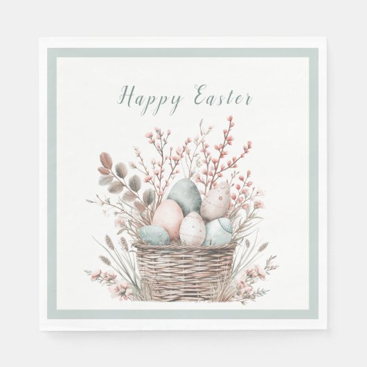 Pastel Bloom Oaster Basket Brunch Serviette (Vorderseite)