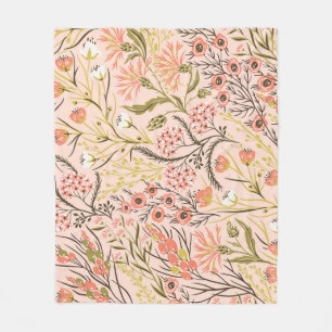 Pastel Blooming Blume Vintages Muster Fleecedecke