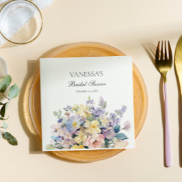 PASTEL BLOOMING WILDBLUMEN BRIDAL MONOGRAM SERVIETTE