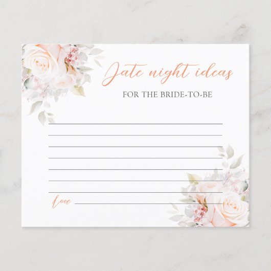 Pastel Blooms Brautparty Date Night Ideas (Vorderseite)
