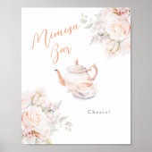 Pastel Blooms Bridal Tea Party Mimosa Bar Poster (Vorne)