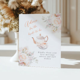 Pastel Blooms Bridal Tee Party Beratung Sockelschild