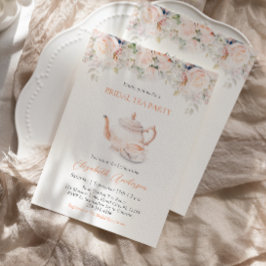 Pastel Blooms Bridal Tee Party Einladung