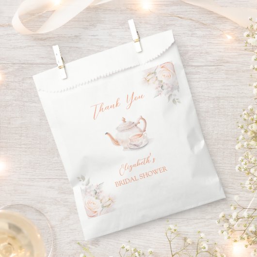 Pastel Blooms Bridal Tee Party Geschenktütchen (Ausgeschnitten)