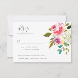 Pastel Blooms Fantasy Floral Wedding RSVP Karte